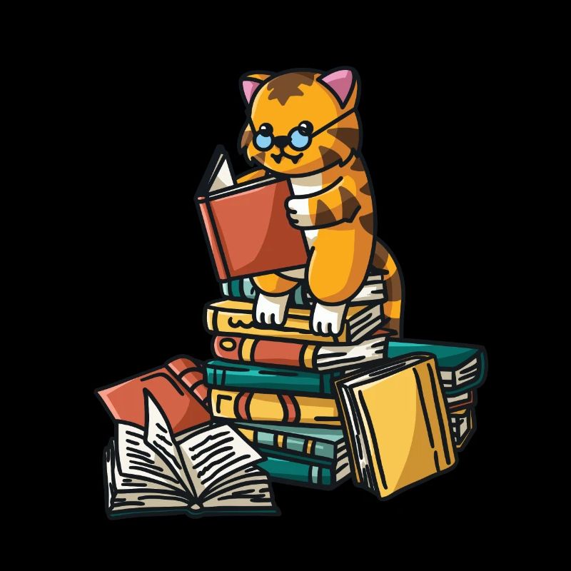 Cat reads bookworm Read ladies