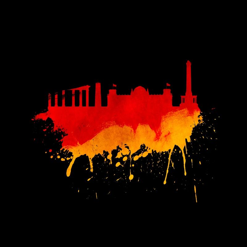Berlin Skyline Germany Flag German Flag