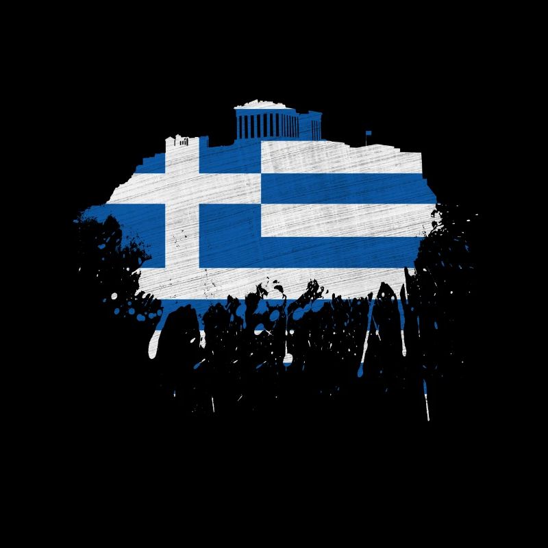 Athens Skyline Greece Flag Flag Acropolis
