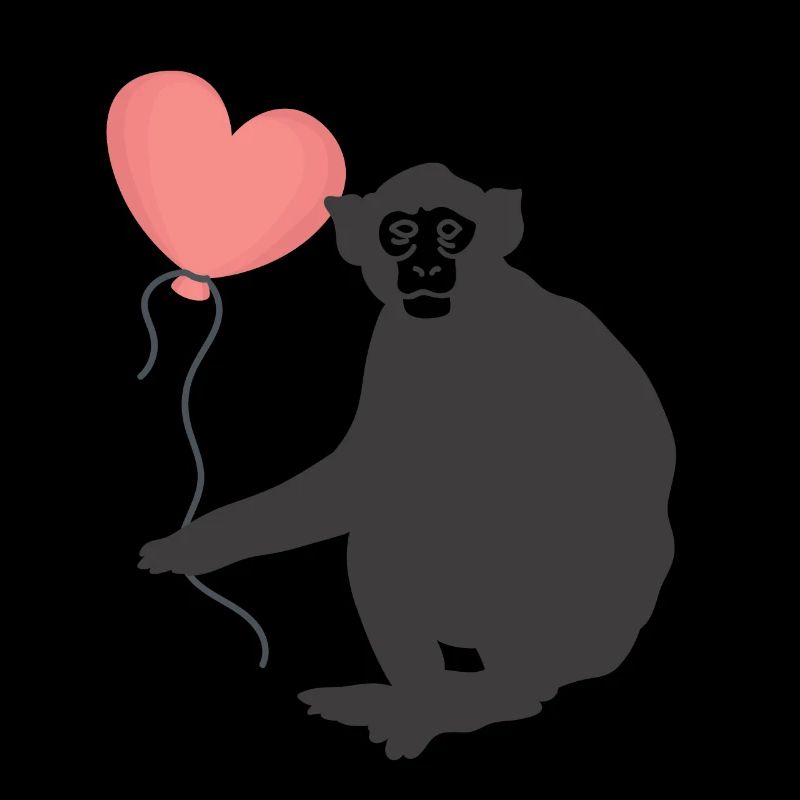 Affe mit Herz Luftballon