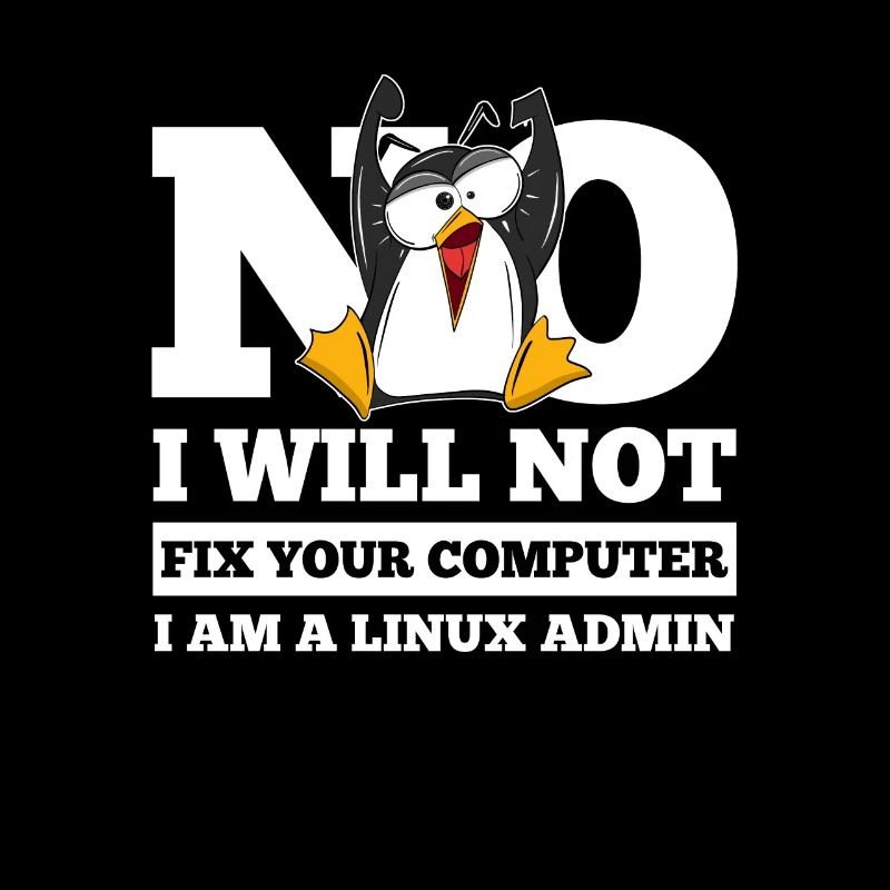 Linux SysAdmin Hacker Coder Penguin Computer Fix