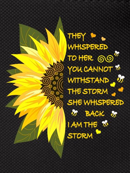 Sunflower blossom with text