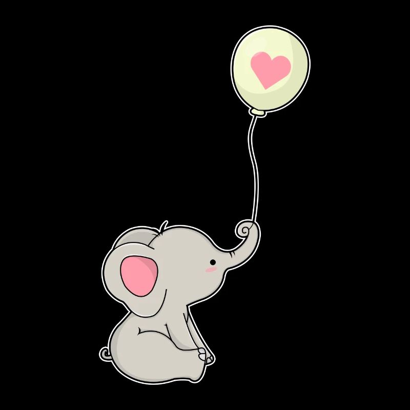 Elefant & Luftballon mit Herz