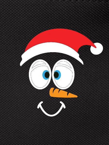 Cheerful snowman with santa hat