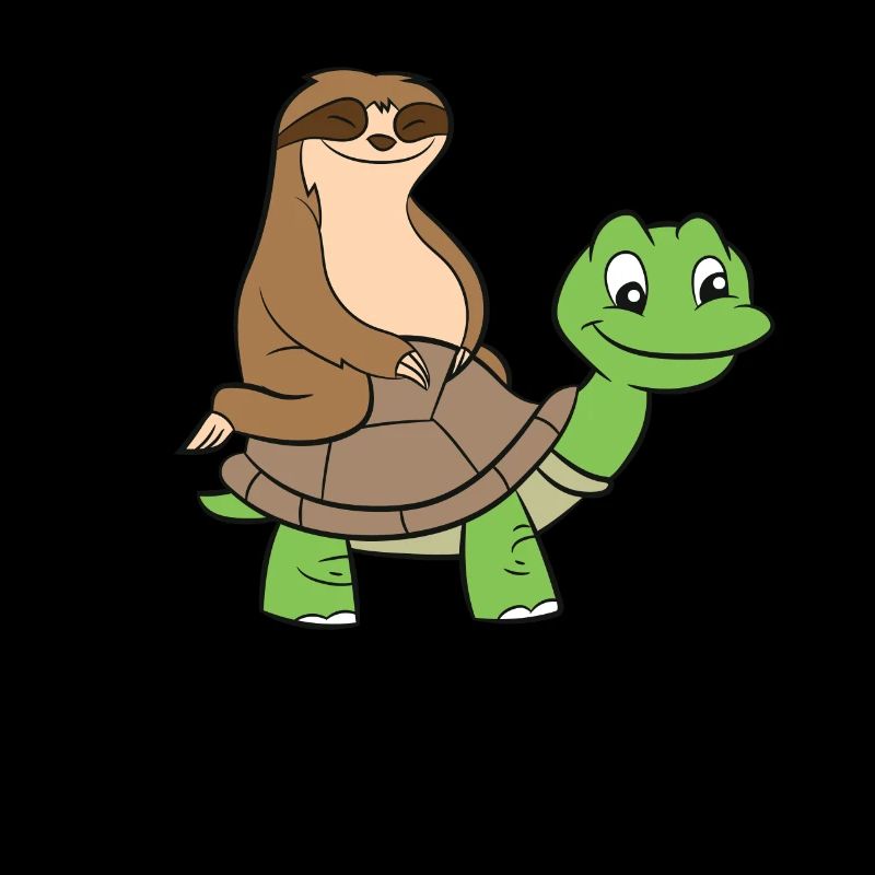 Sloth On Turtle Funny Sloth Rides Turtle Sloths