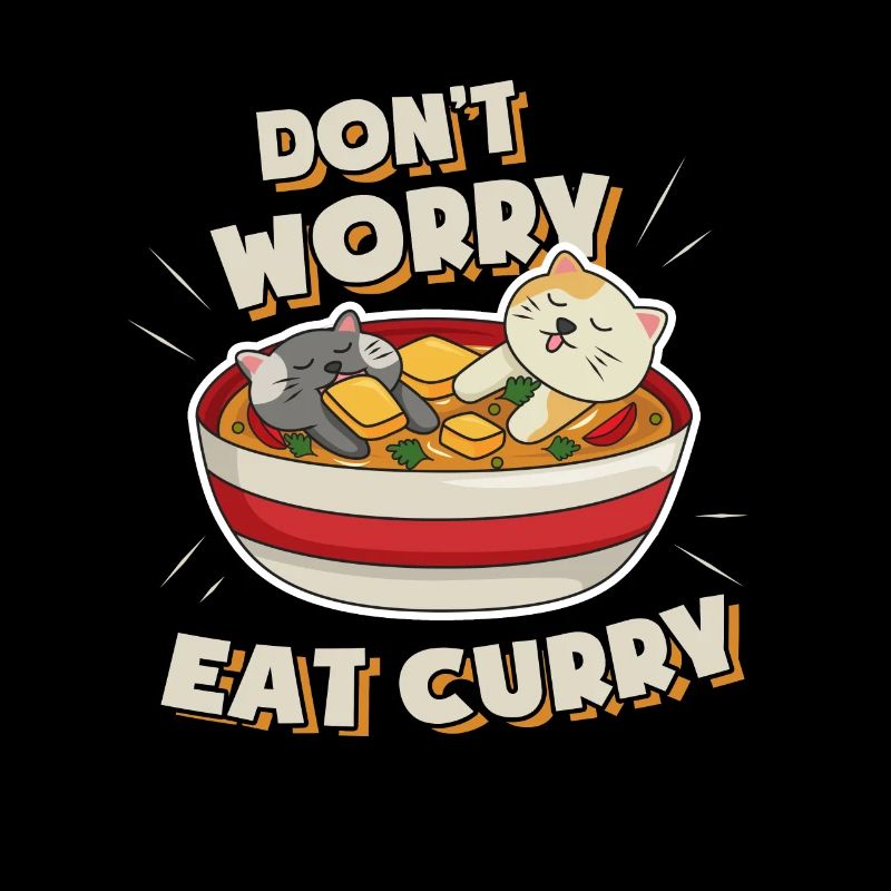 Curry fan saying I Dont Worry Eat Curry