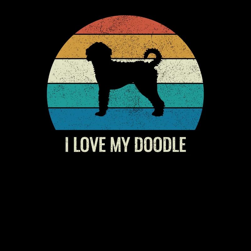 Cadeau rétro Labradoodle J'aime mon Doodle