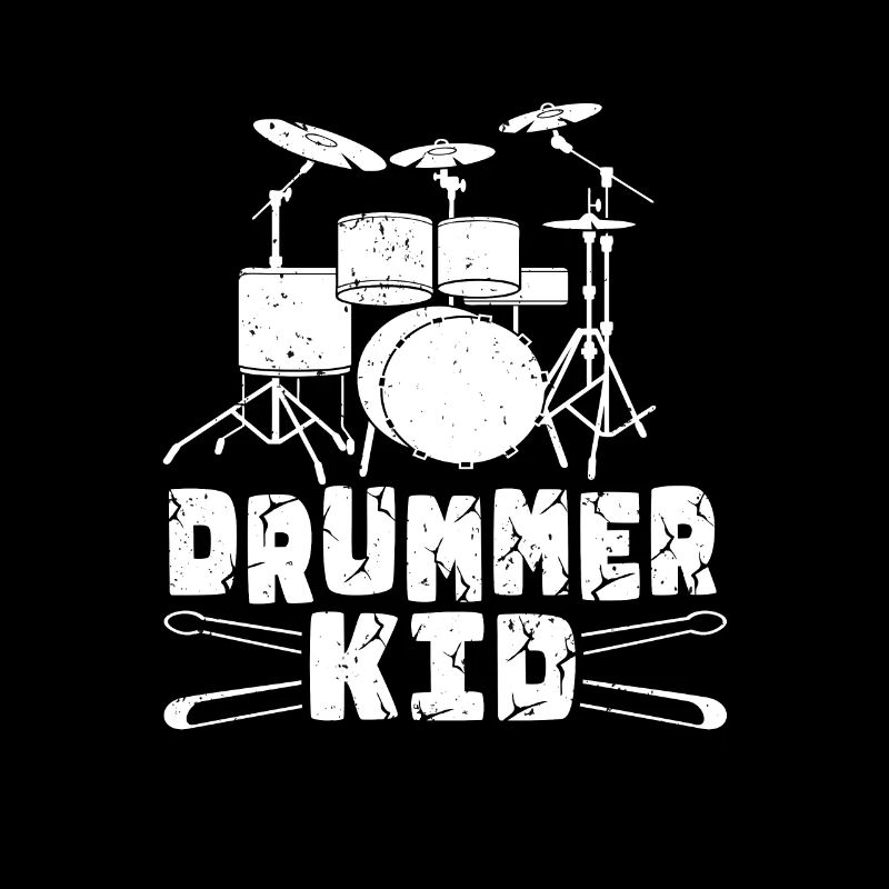Kids Drummer Kid Funny Drum Set... Drummer
