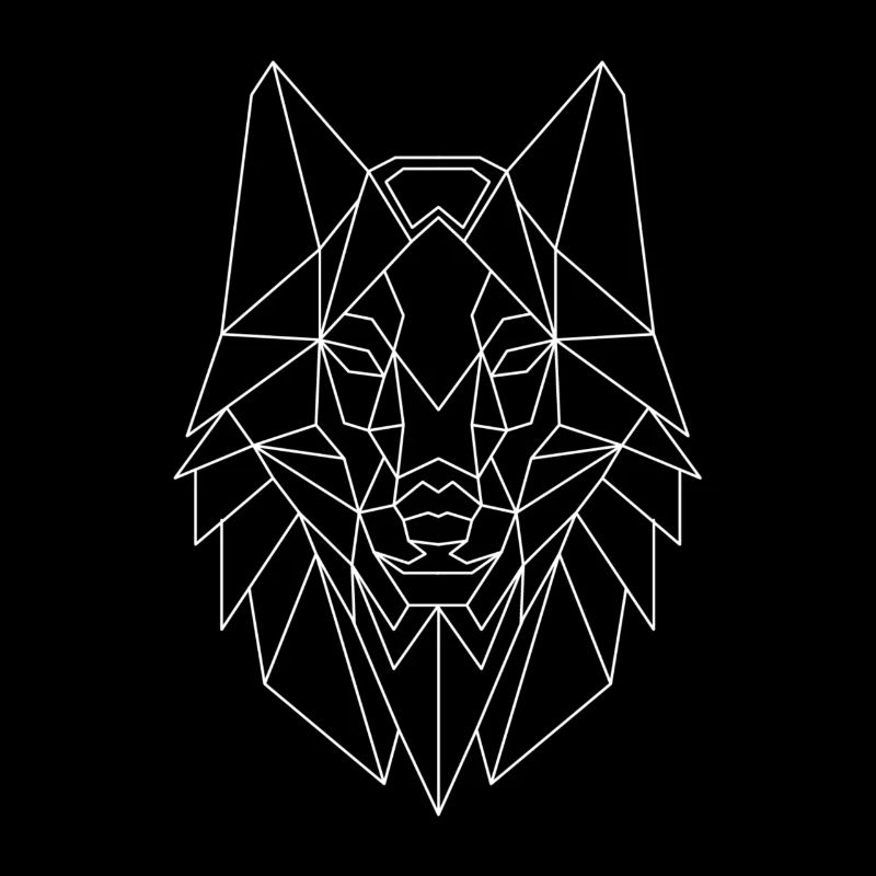 Polygon Wolf Husky Dog Design - Geometric Wolves