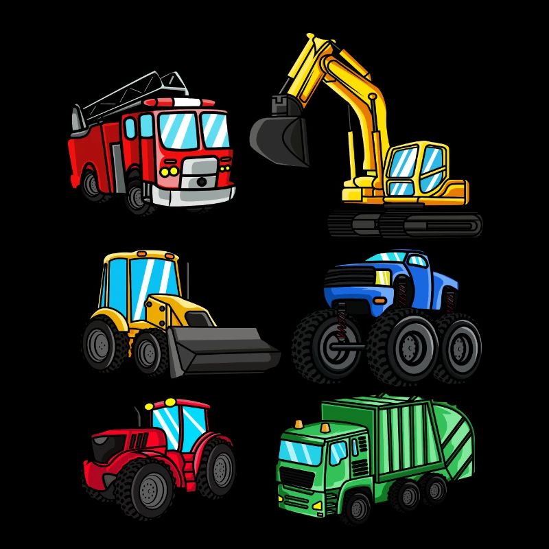 Excavator fire engine tractor vehicles kids gift