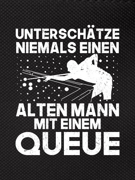 Billard alter Mann Queue
