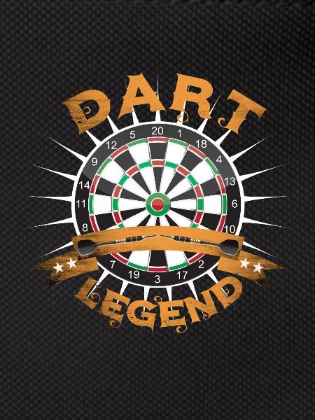 Dart board with darts