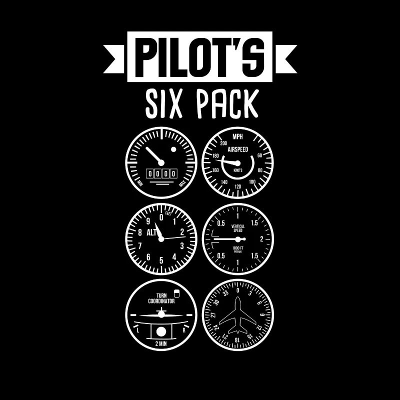 Pilot's Six Pack Funny Pilot Aviation Flying Gift