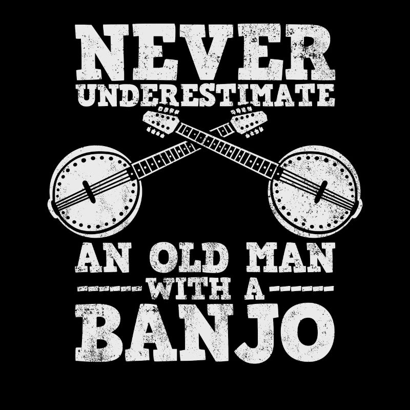 Banjo Bluegrass Old Man Banjo Player