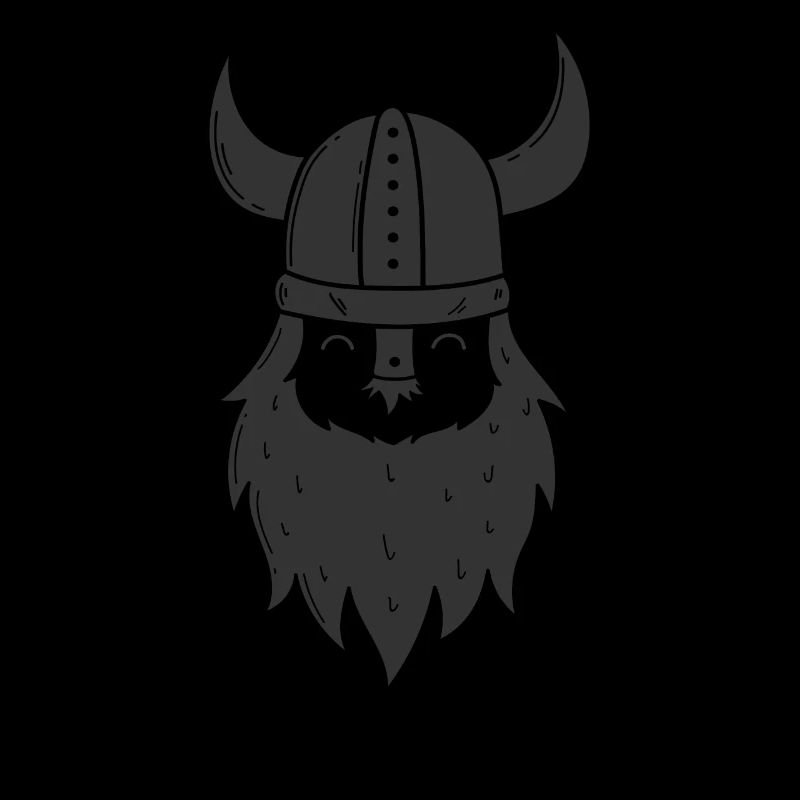Wikinger mit Vollbart und Wikingerhelm