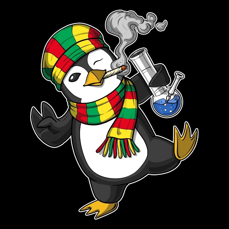 Pinguin Rauchen Unkraut