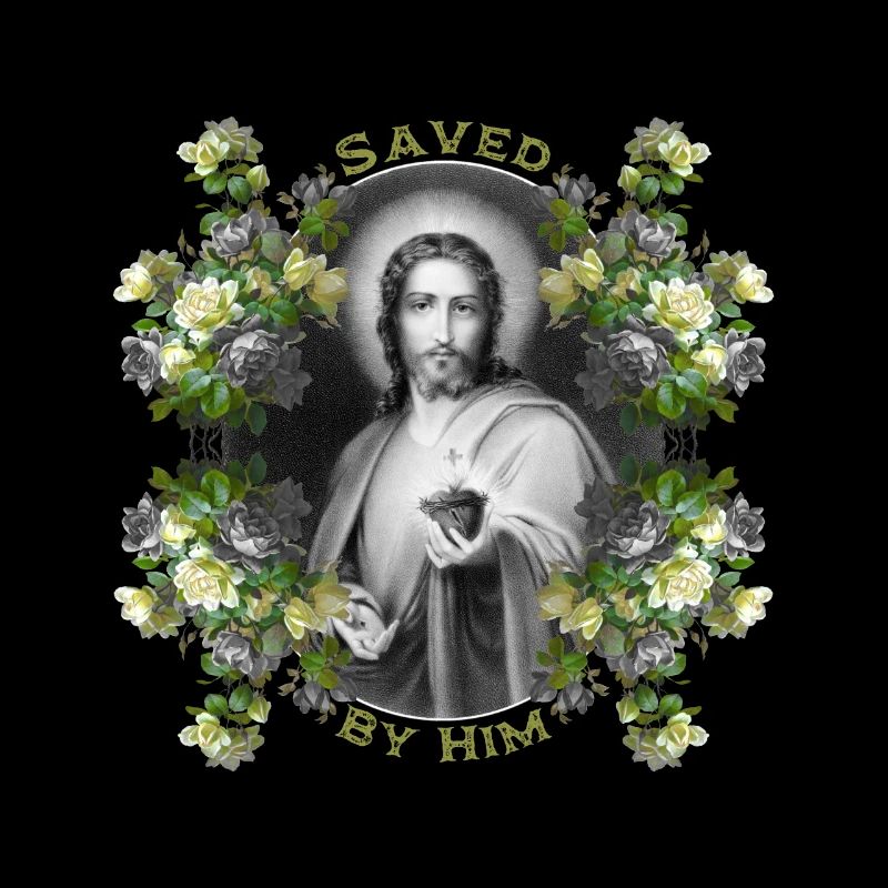 Jesus Christus mit Vintage-Rosen
