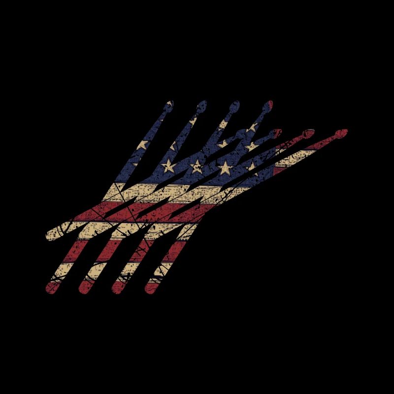 Drum Sticks Drummer USA Flag
