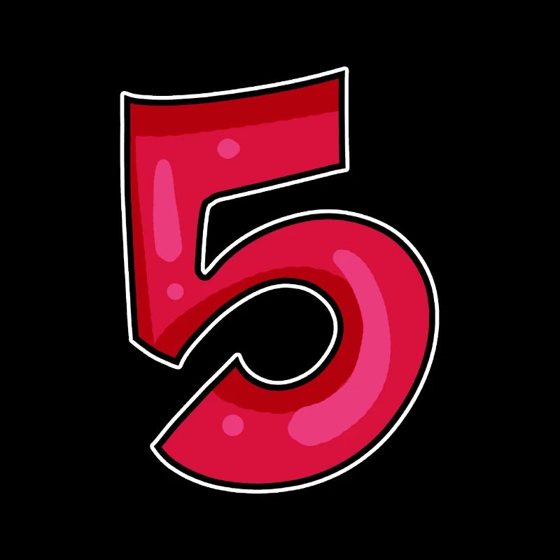 Chiffre 5 Chiffre rouge
