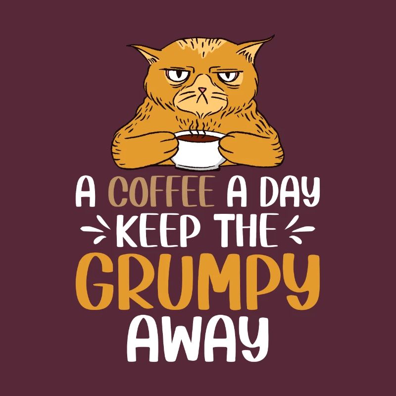 Café café grumpy chat bureau lundi
