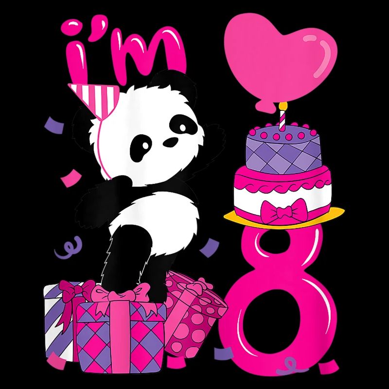 Panda 8th Birthday Since 2013 Pink