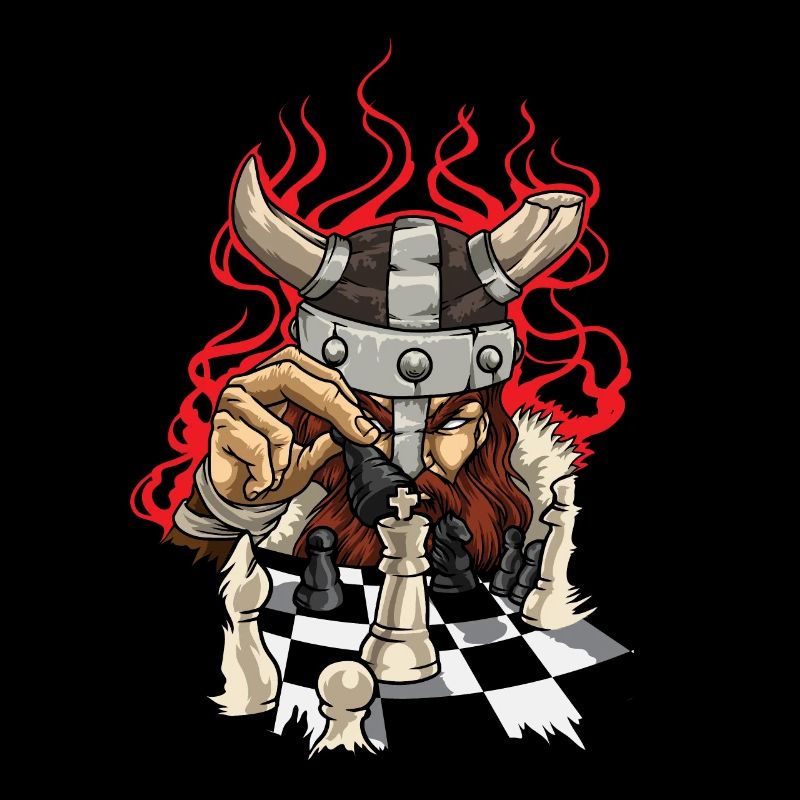 Courageux Vikings avec l’échiquier - Échecs