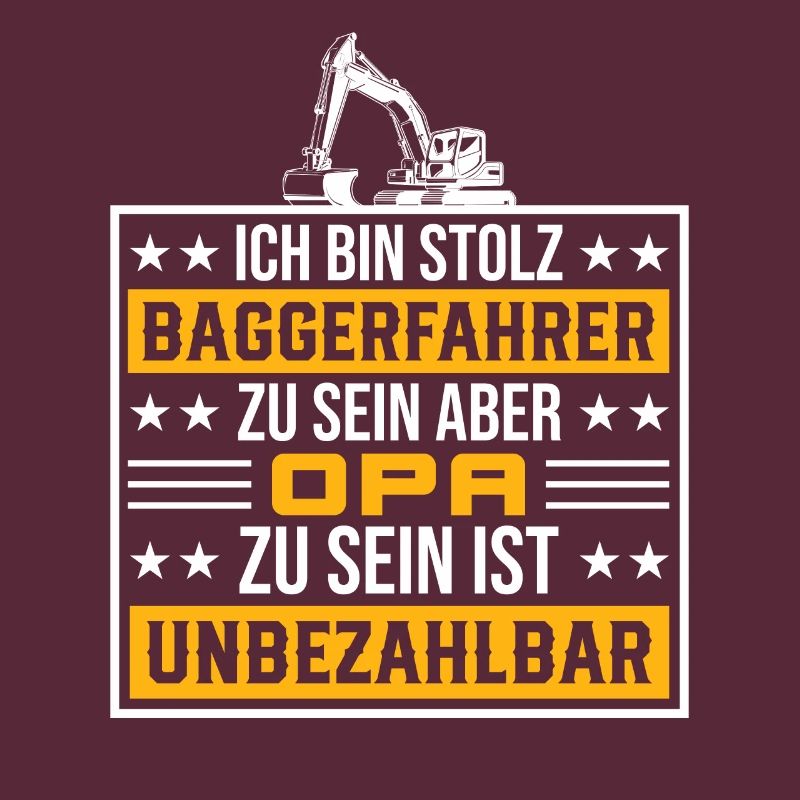 Opa Baustelle Bagger Geschenk