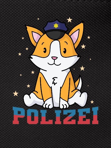 Polizei Fuchs mit Polizeimütze