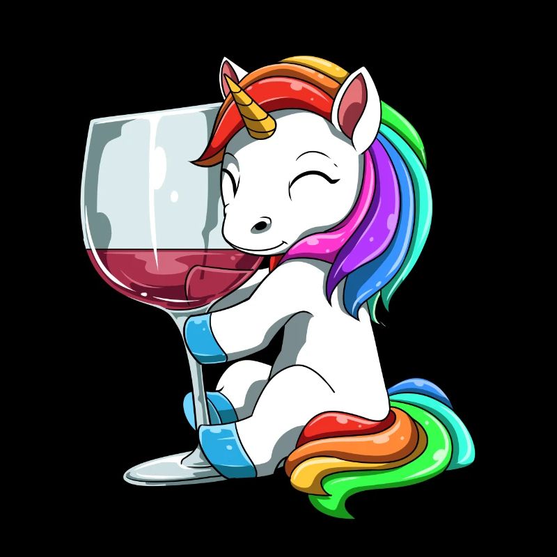 Lustige Wein Einhorn Trinken