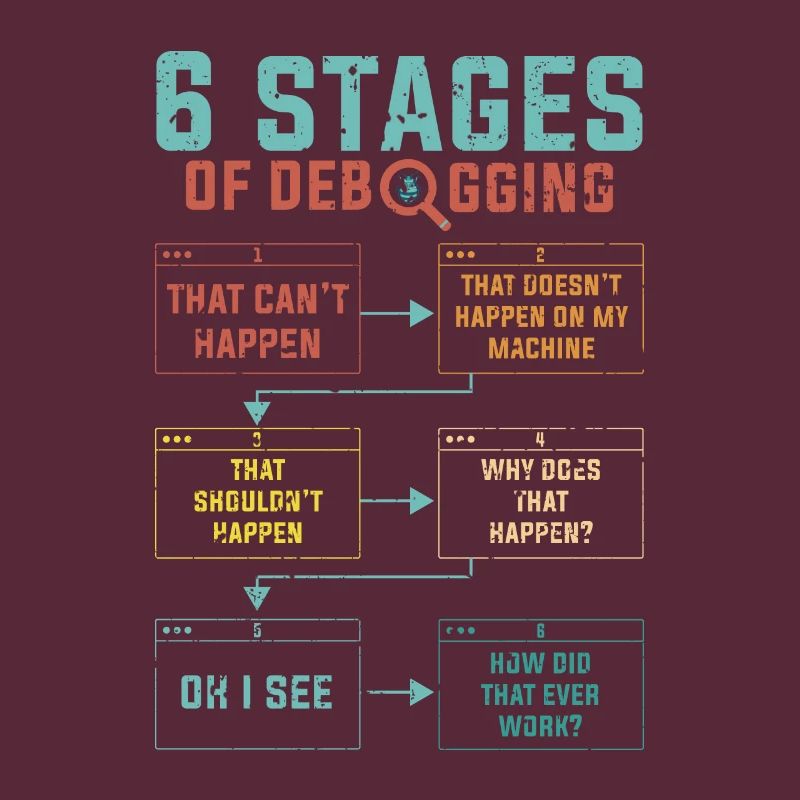 Programmierer 6 Stages of debugging