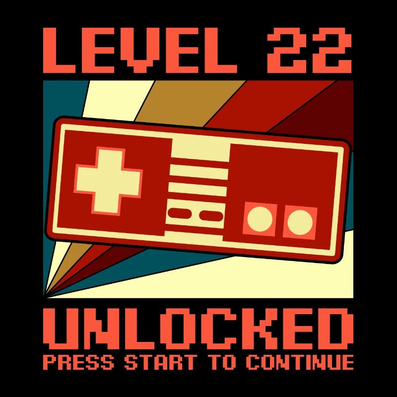 LEVEL 22 UNLOCKED 22 Anniversaire Gamer Controller