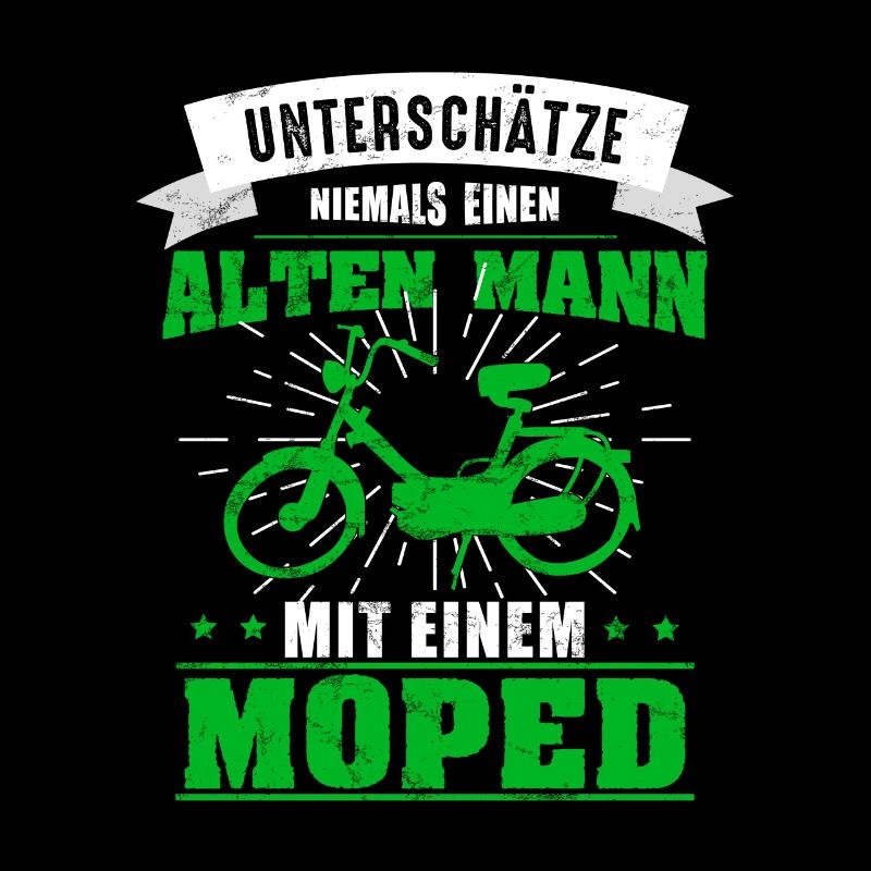 Maxi Moped Alter Mann Oldtimer Mopedfahrer