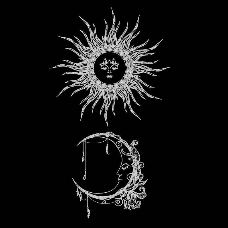 Moon Crescent Sun Tarot Symbol Design