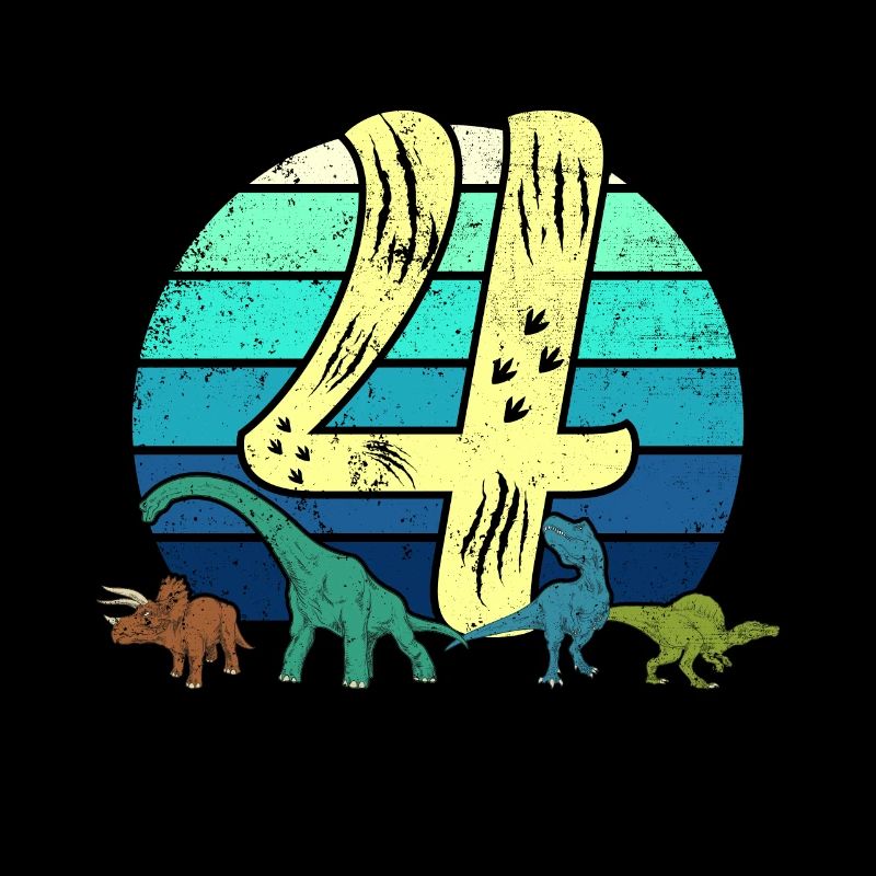 Dinosaurier 4 Jahre Geschenk 4. Geburtstag Retro