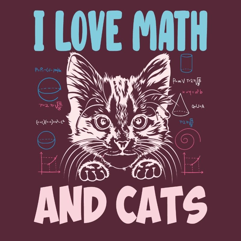 Math Kitty Cat I Love Math And Cats Math Teacher