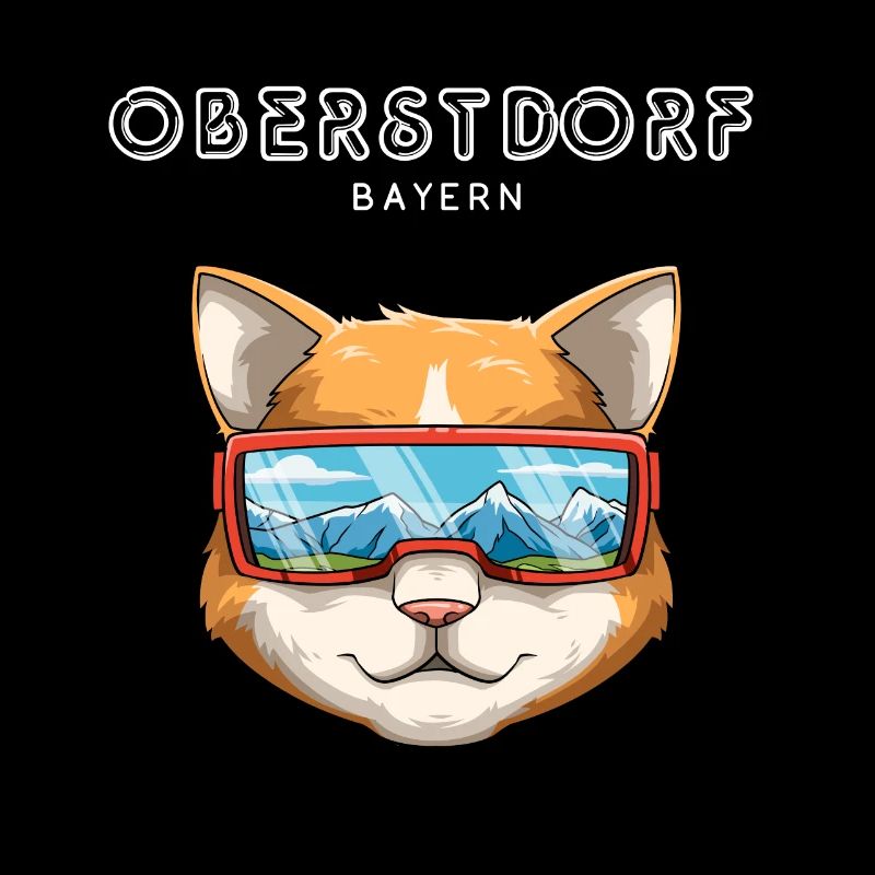 Oberstdorf Bayern Snowboard Ski Katze Wintersport