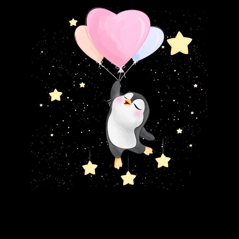 Cute Penguin Floating In Space