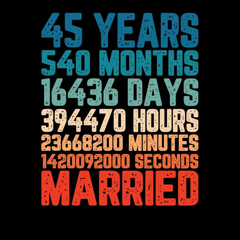 45 years married Wedding Marriage Saying Gift