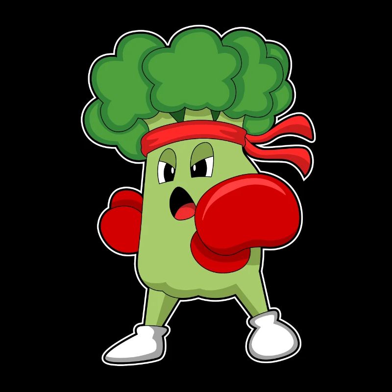 Brocoli lors de la boxe avec des gants de boxe
