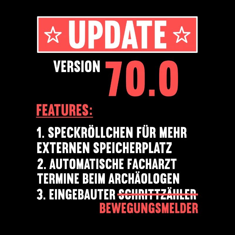 70 Jahre alt 70 Jähriger Update Version 70.0 70.