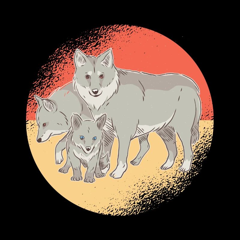 Wolfsfamilie Wölfe Wolfbaby Wolfsmutter Familie