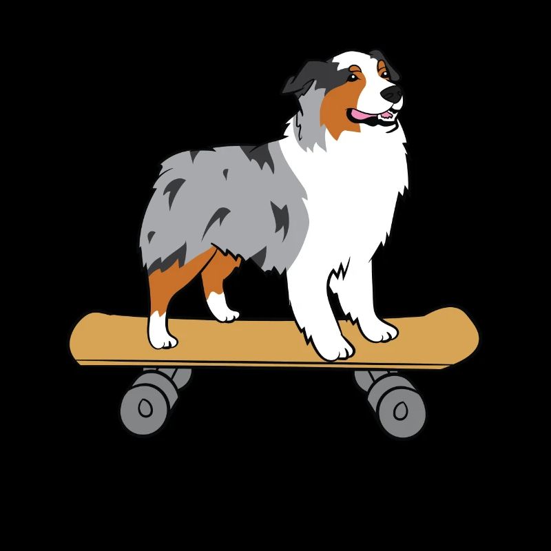 Aussie Skateboard Liebe Australian Shepherds