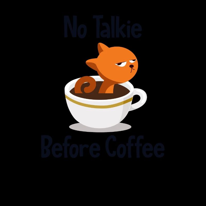 No Talkie Before Coffee Cat Daddy Cat Mom Funny