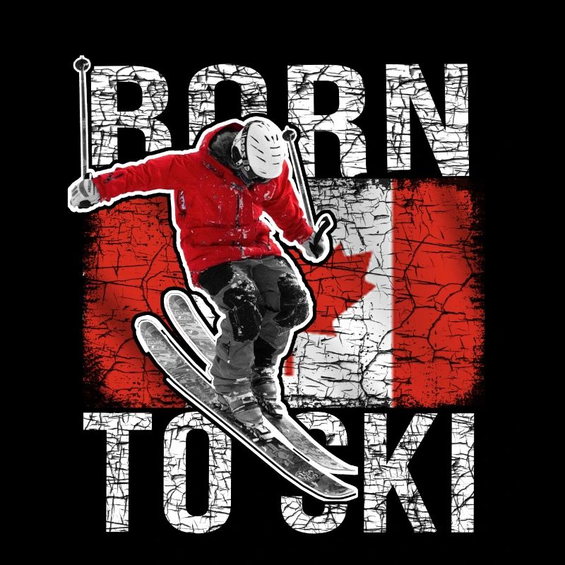 Skier Canada Flag