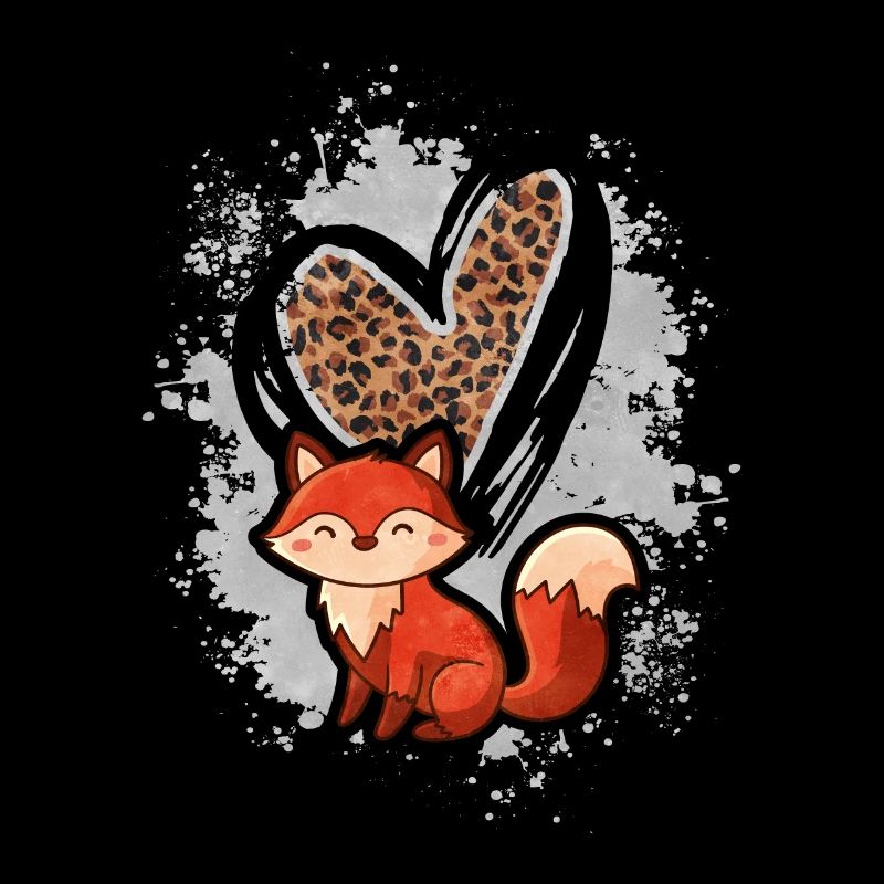 Fuchs Leopard Herz Geschenk