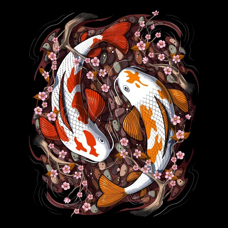 Koi Fish Cherry Blossom