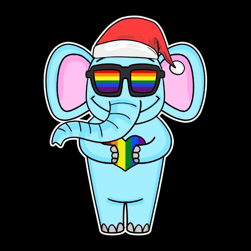 Elephant Rainbow Christmas