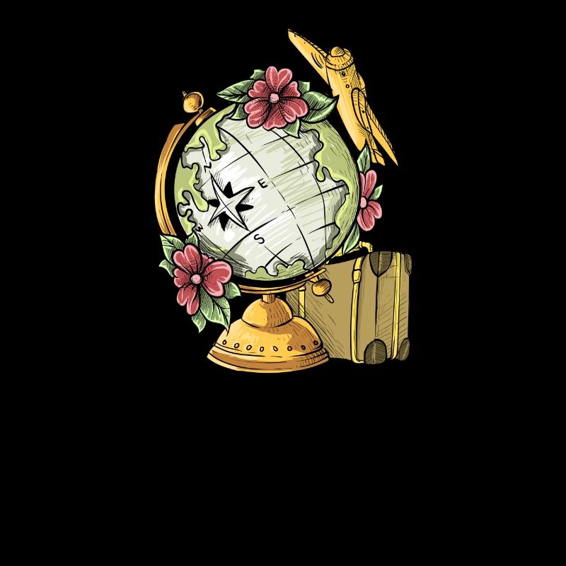 Hiking I Suitcase Compass Forest Alps Mountains Motif