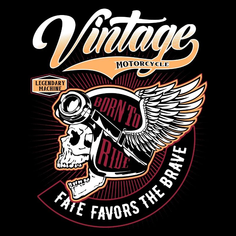 Biker Skull Vintage Motorcycles