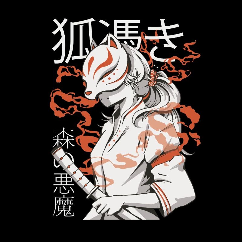 Samurai Warrior Japanese Kitsune Japan Anime
